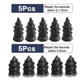 مجموعة مسامير مطاطية لإصلاح إطارات السيارات، مكونة من 10/30 قطعة، مناسبة لجميع أنواع السيارات والدراجات النارية والشاحنات والدراجات البخارية وأداة إصلاح الثقوب في الإطارات